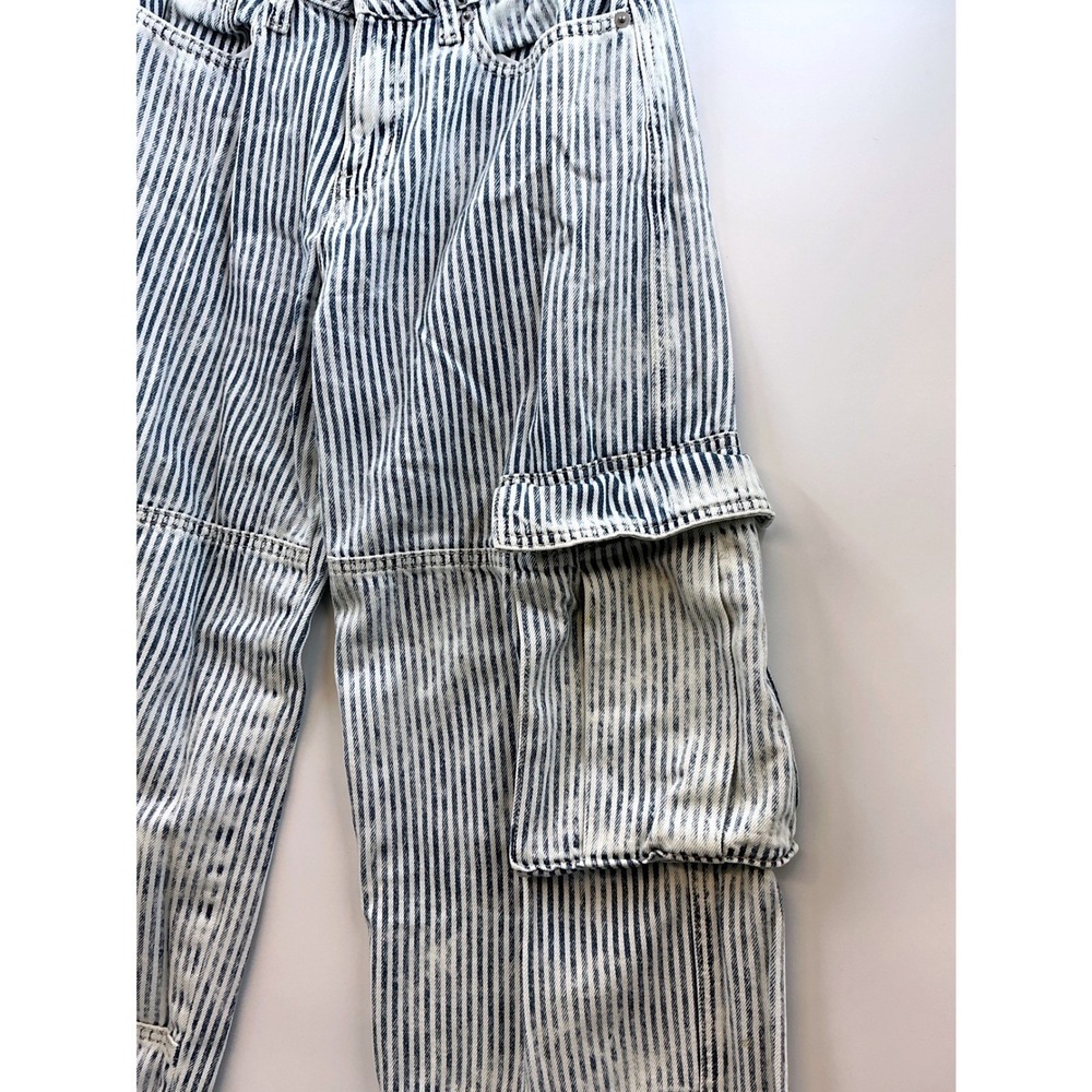 Wild Fable Striped Baggy Cargo Jeans Sz 00 Y2K Skater Utility Streetwear - Picture 6 of 13